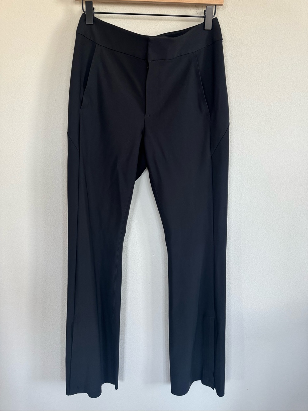 Athleta Black Stellar Flare Trouser Pants Stretch Zip Hem Career Athleisure 6